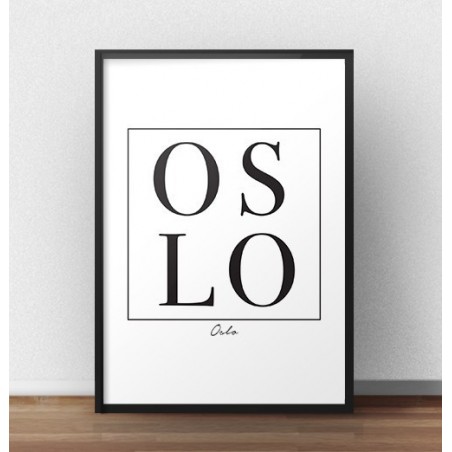 Scandinavian typographic poster with the word "OSLO"
