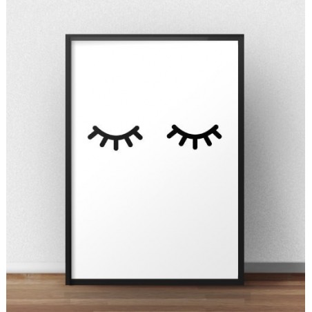 Minimalist poster "Closed Eyes" in Scandinavian style