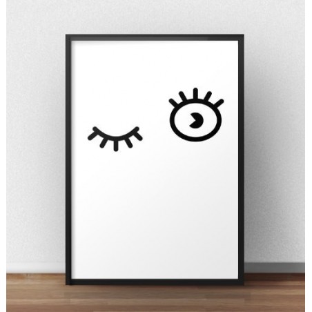 Minimalist poster "Wink eye" in a Scandinavian and modern style