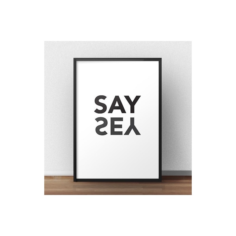 Skandynawski plakat typograficzny z napisem "Say Yes"