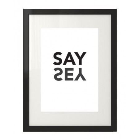 A wall poster with the inscription "Say Yes" in a minimalist style