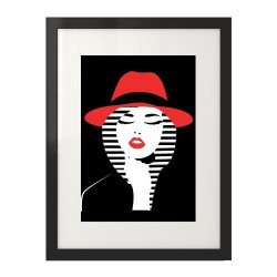 Kolorowy plakat "Kobieta w kapeluszu"