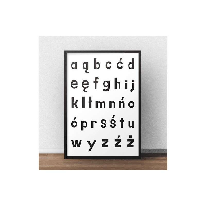 Plakat z polskim alfabetem - małe literki