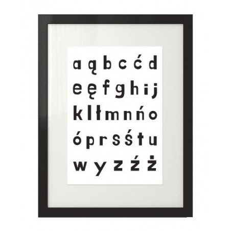 A poster for a child's room with the letters of the Polish alphabet