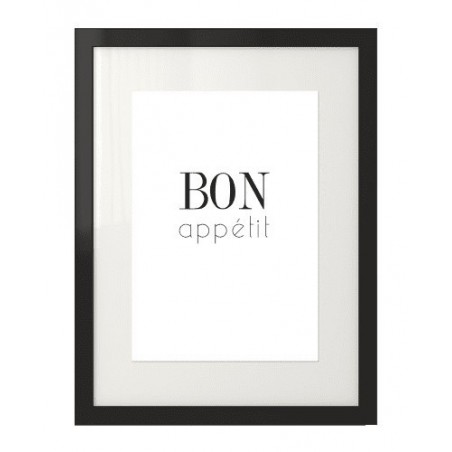 Typographic poster with the inscription "Bon appétit" to hang on the wall