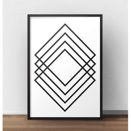 Scandinavian geometric wall poster "Rectangular abstraction"