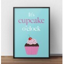 Kolorowy plakat It's cupcake o'clock 2