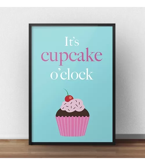 Kolorowy plakat "It's cupcake o'clock"