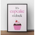 Kolorowy plakat It's cupcake o'clock