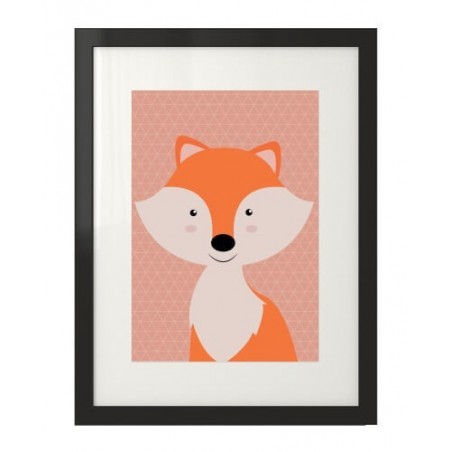A colorful poster with a fox for children for a children's room