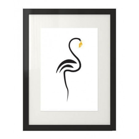 Minimalist wall poster "Black Flamingo"