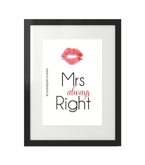 Darmowy plakat z napisem "Mrs always right"