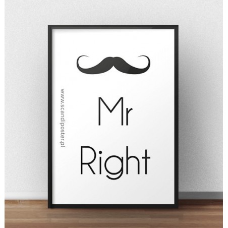Printable poster with the inscription "Mr right"