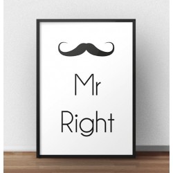 Plakat z napisem "Mr right" do powieszenia w zestawieniu z plakatem "Mrs always right"