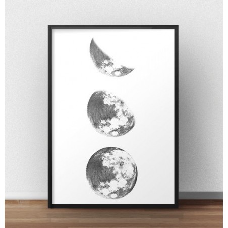 Skandynawski plakat na ścianę "3 fazy księżyca"