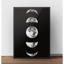 Skandynawski plakat "Fazy księżyca" w kolorze czarnym