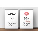 Zestaw 2 plakatów Mr Right & Mrs always Right 2