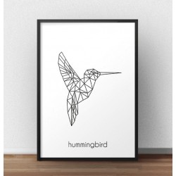 Plakat z geometrycznym kolibrem "Hummingbird"