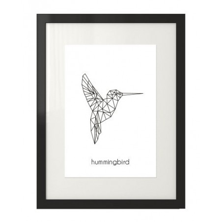 Grafika na ścianę z geometrycznym ptakiem - kolibrem "Hummingbird"