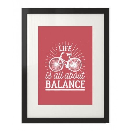 Koralowy plakat na ścianę  "Life is all about balance"