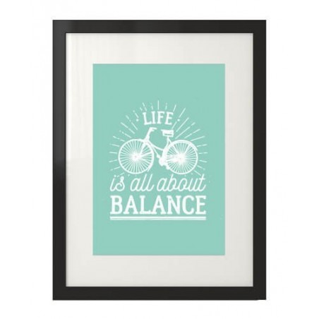 Plakat w kolorze mięty "Life is all about balance"