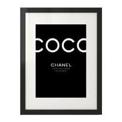 Czarny plakat dekoracyjny "COCO"