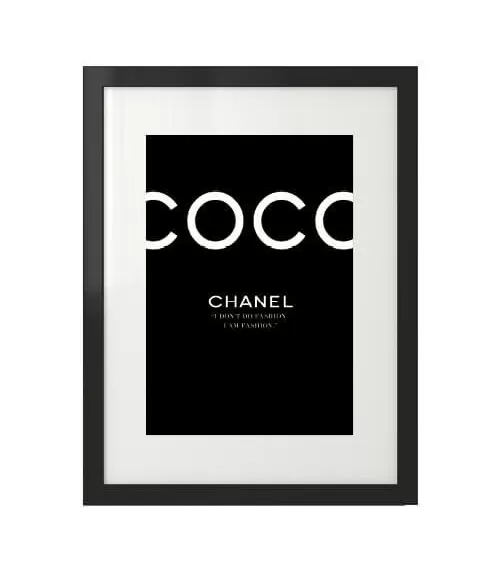 Czarny plakat dekoracyjny "COCO"