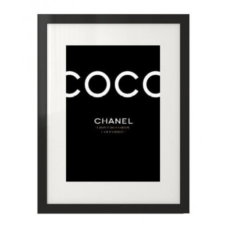 Nowoczesny plakat z napisem "COCO" w kolorze czarnym
