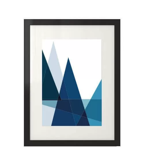 Plakat geometryczny "Góry i jezioro" II
