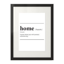 Plakat napisem definicji słowa "Home"