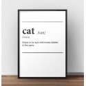 Plakat z napisem definicji słowa Cat