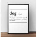 Plakat z napisem definicji słowa Dog