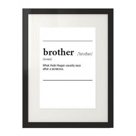 Grafika na ścianę z definicją słowa brat w języku angielskim na prezent dla każdego brata!