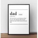 Plakat z napisem definicji słowa Dad