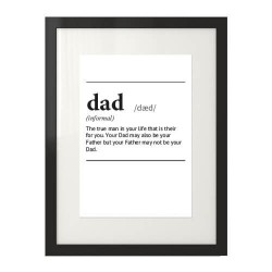 Plakat z napisem definicji słowa "Dad"