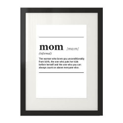 Plakat z napisem definicji słowa "Mom"
