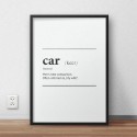 Plakat z napisem definicji słowa Car