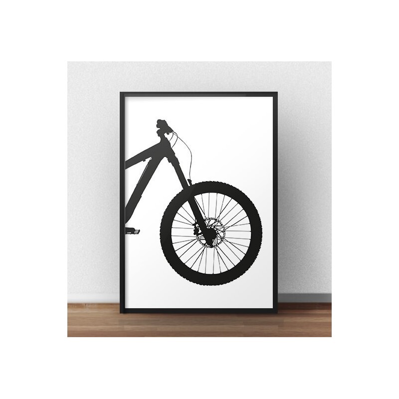 Plakat z przodem roweru enduro downhill