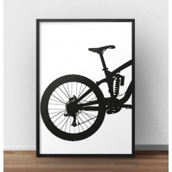 Plakat z tyłem roweru enduro downhill do powieszenia na ścianie