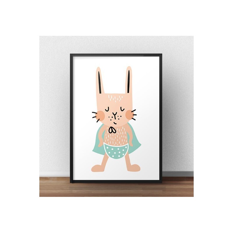 Plakat z królikiem "Hero Rabbit"