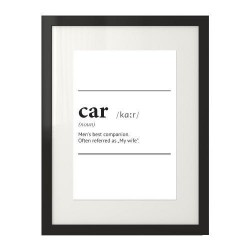 Plakat z napisem definicji słowa "Car"