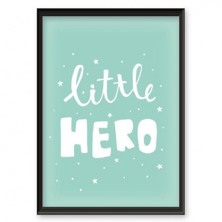 Plakat z napisem dla dzieci "Little hero"