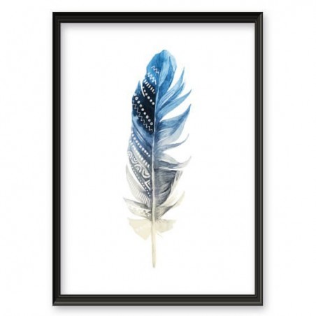 Decorative poster "Blue feather"