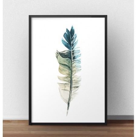 Decorative poster "Turquoise feather"