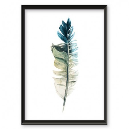 Decorative poster "Turquoise feather"