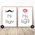 Zestaw 2 plakatów Mr Right & Mrs always Right