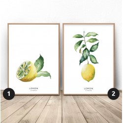 Zestaw 2 plakatów z cytryną idealny do Twojego mieszkania