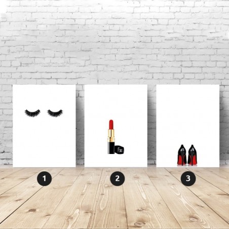Set of 3 fashionista posters - combination in sizes 61x91, 40x50 and 30x40