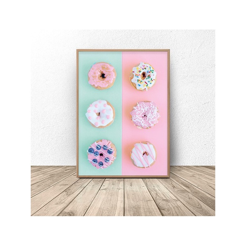 Plakat na ścianę z pączkami Donuts