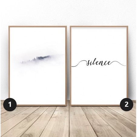 Set of 2 posters "Dominant white"